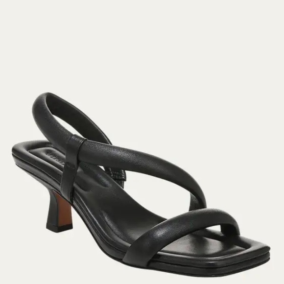 Vince Shoes - Vince Black Coline Tubular Leather Slingback Sandals Size 6M